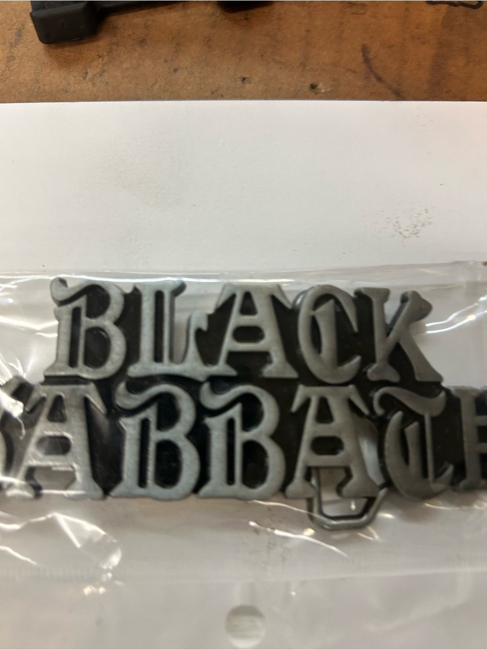 Black Sabbath Logo Metal Belt Buckle - Black/Silver